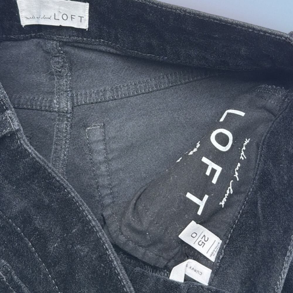 LOFT Women’s 25 Black CURVY SKINNY Velvet Jeans - Picture 4 of 4